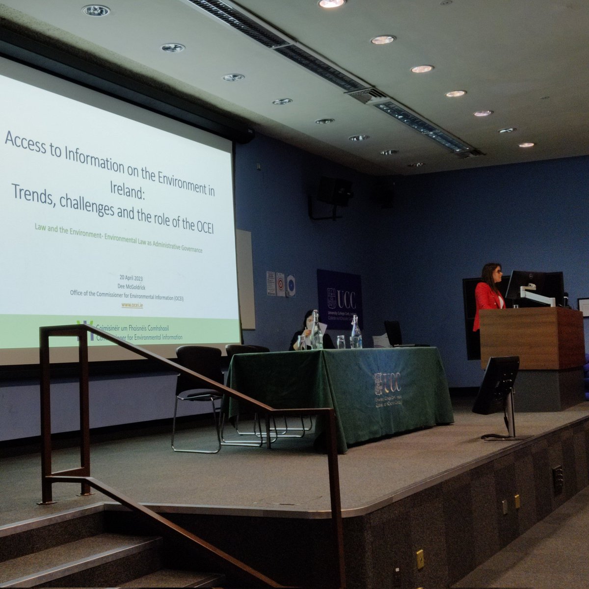 AlisonNiEochaid's tweet photo. Dee McGoldrick of the OCEI kicking off the annual @LawEnvironment @UCCLawEnv Law & Environment 2023. Fantastic schedule, thanks Owen McIntyre for the opportunity to present my research on #Aarhus and #ENGOs today. https://t.co/XmNAf6s3Fm