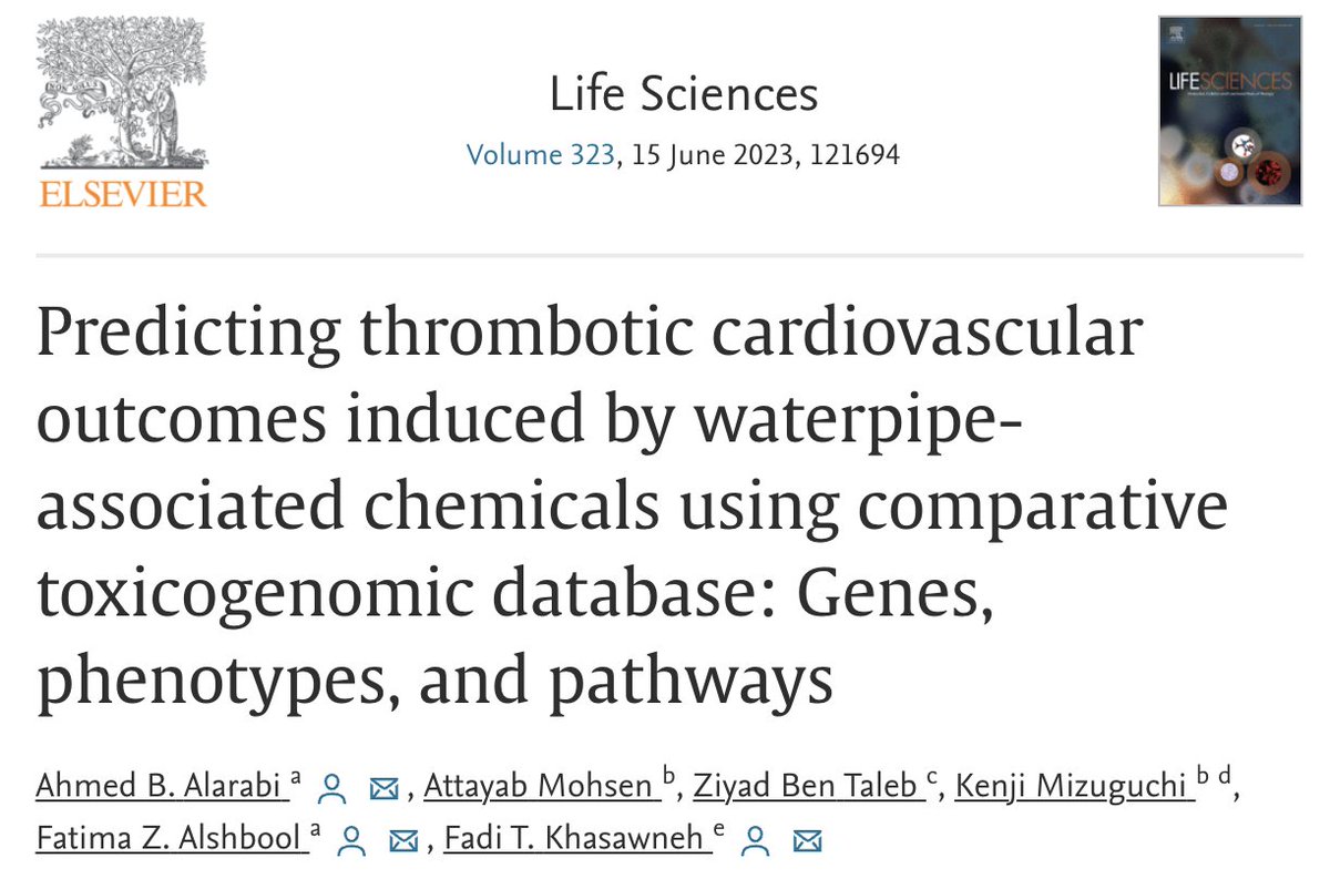 archer_eng's tweet photo. New article was posted on NEWS category.
""Predicting thrombotic cardiovascular outcomes induced by waterpipe-associated chemicals using comparative toxicogenomic database: Genes, phenotypes, and pathways" has been published."

https://t.co/V4REzUggf4

#bioinformatics https://t.co/SGkR7mFHR7