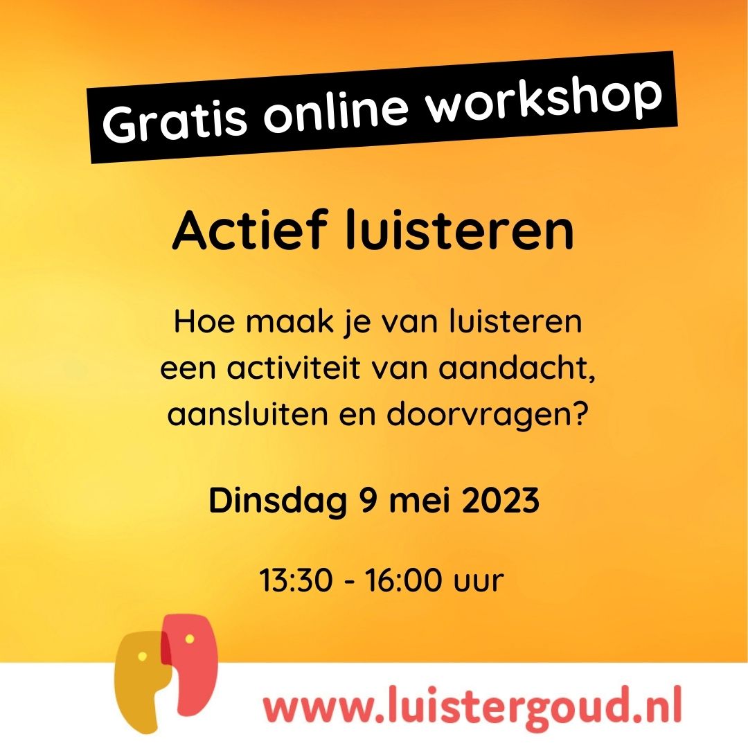 luistergoud's tweet photo. Luisteren lijkt passief. Maar wanneer je écht naar iemand luistert is dat een actieve bezigheid waarbij je vaardigheden inzet. Wat zijn deze vaardigheden en hoe kun je ze oefenen? Dat leer je in de gratis online workshop 'Actief luisteren'. Aanmelden:  https://t.co/lCGOczkW0r https://t.co/r0J8PBZS71