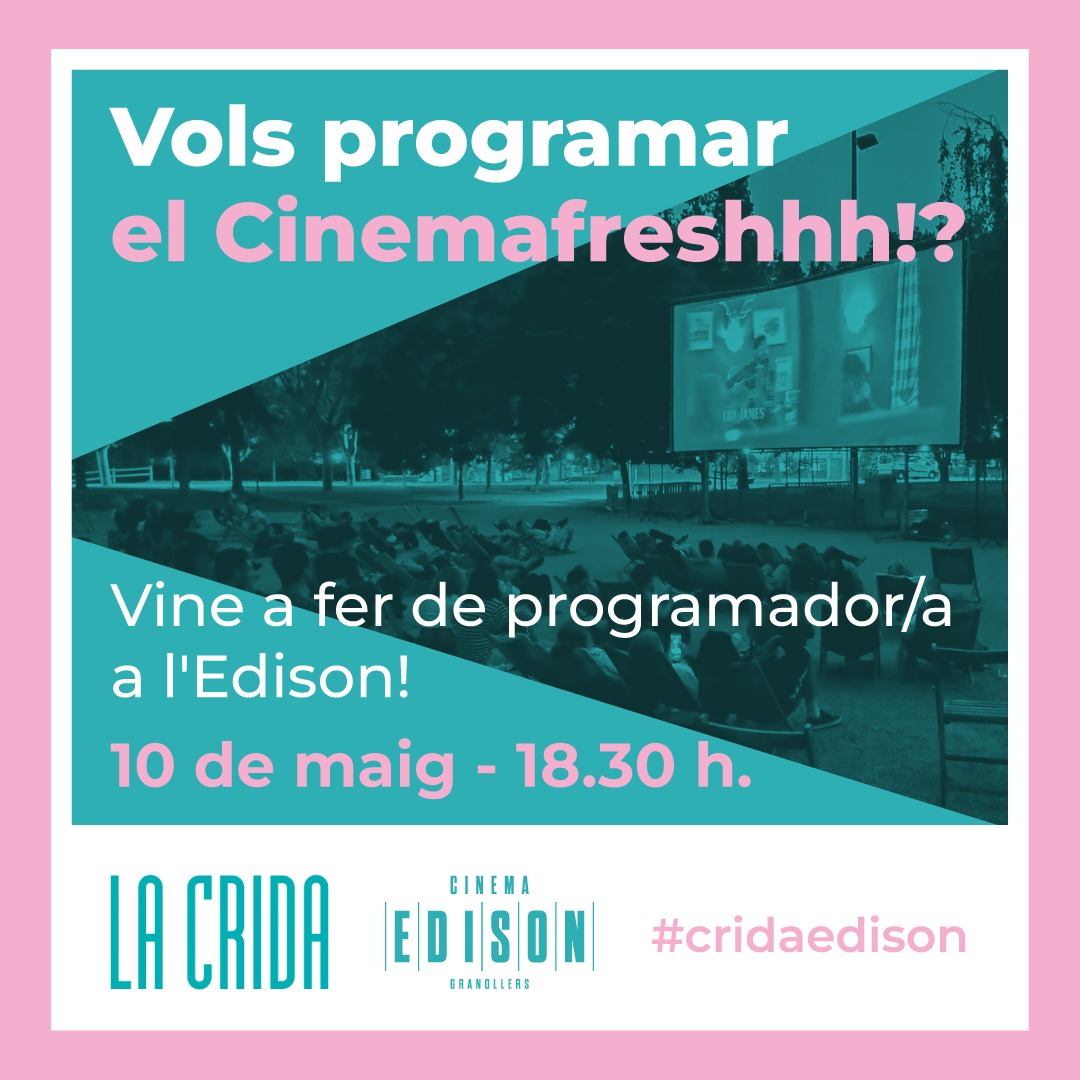 edisoncinema's tweet image. 👋 Ei! Si vols iniciar-te com a programador/a, apunta't la data! 👀
Programa el Cinemafreshhh! 2023 ☀️
🗓 Dimecres 10 de maig
⏰ 18:30h
📍 Cinema Edison
📩 Si vols venir, contacta amb nosaltres!
#CridaEdison #Programació #Cinemafreshhh @eixidacultura