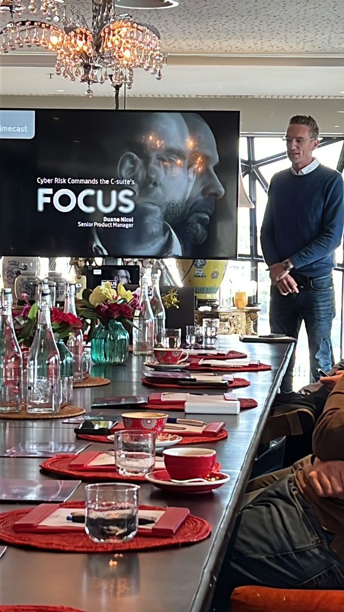 SymbiosysIT's tweet photo. From a cyber security perspective our clients need further education and urgent conversations 

The key word to come out of our conversations is partnership

explains Duane from @Mimecast 

#BetterTogether 

Venue: @TheSiloHotel
Host+Facilitator: @davidjbell
Tweets by @MayKingTea https://t.co/X2OzrygRmg