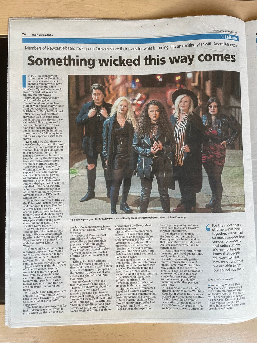 We chatted to <a href="/TheNorthernEcho/">The Northern Echo</a> about gigs, magick and our new single ‘Something Wicked This Way Comes’ - out on the 28th of April! ❤️‍🔥