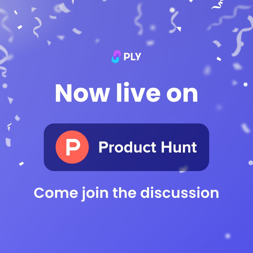 ply_io's tweet photo. After months of hard work, we are happy to share that we just launched on @ProductHunt ! We'd love for you to check out what we've been working on and join the discussion https://t.co/1Kz22k3PKE https://t.co/NEKSyWAq0v
