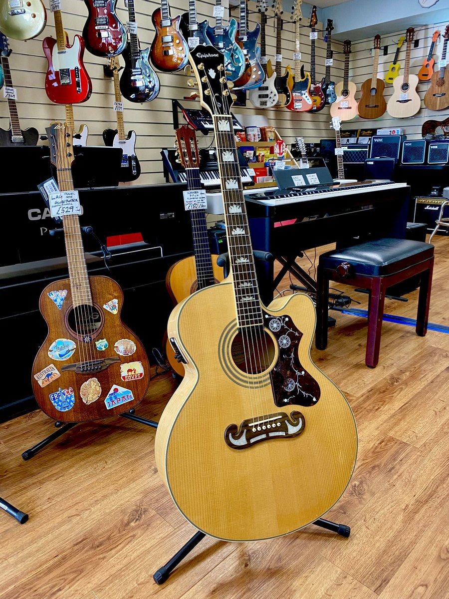 BridgendMusicSt's tweet photo. 2014 Pre owned Epiphone EJ200 sce £299. 
#epiphone #guitar #bridgend #bridgendmusicstore https://t.co/dytTpa7O0I