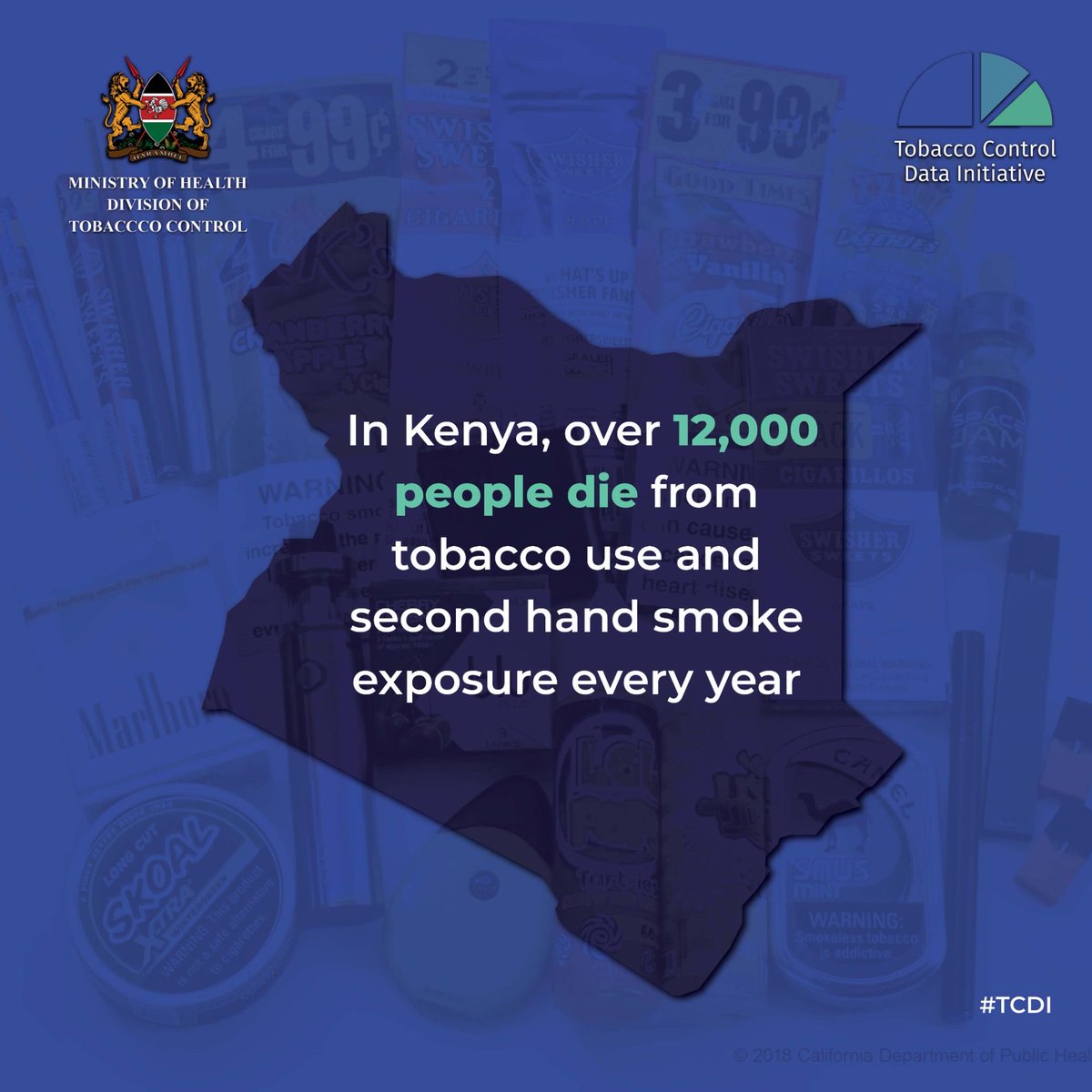 MOH_Kenya's tweet photo. Use of nicotine and tobacco products increases the risk of cancer, cardiovascular and pulmonary disease. In Kenya, over 12,000 people die from tobacco use and second hand smoke exposure every year.

#TobaccoControlData #TCDI
#tobaccofreeKenya
#tobaccofreefarmsKenya https://t.co/KHRKP2vaZu