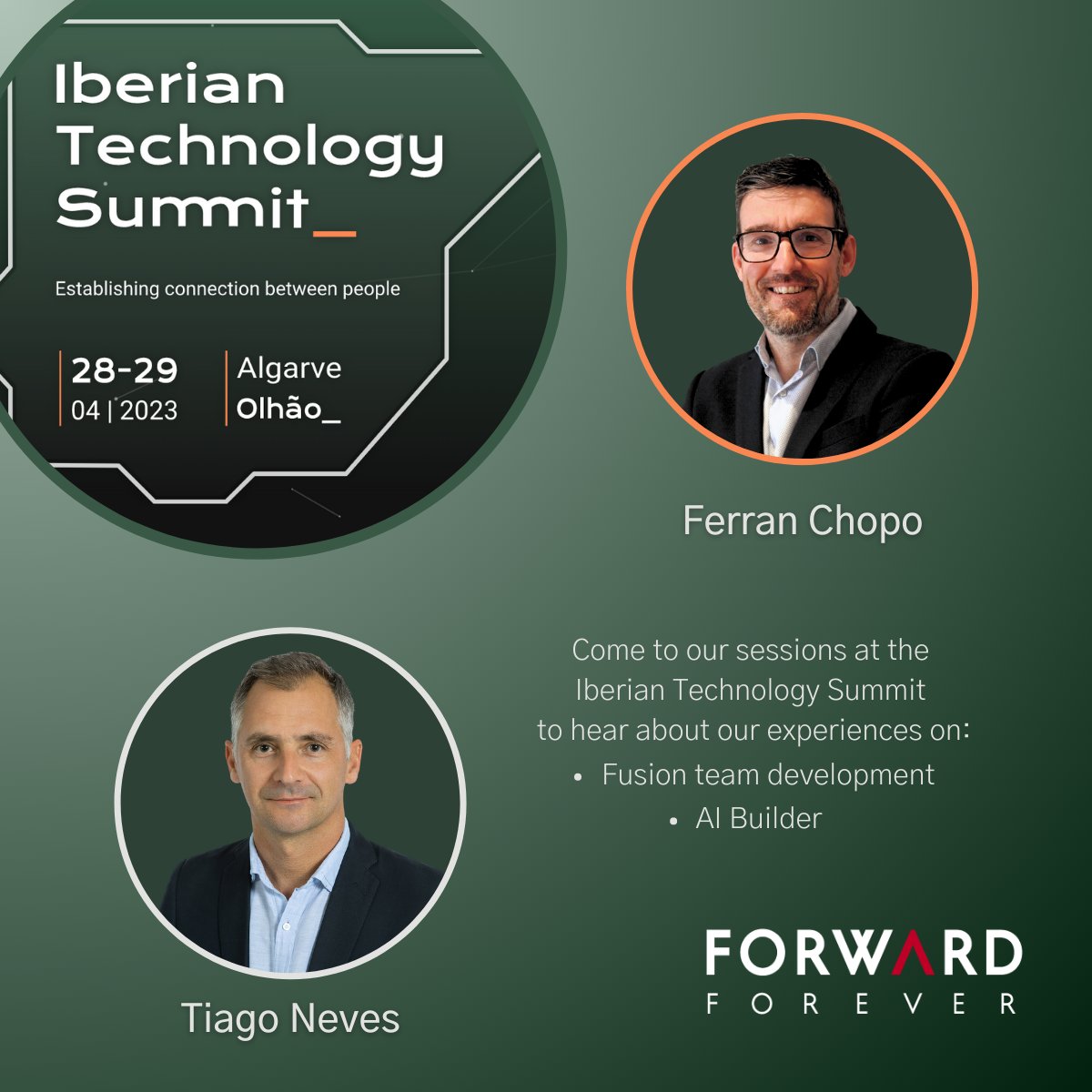 Next week Team FF will be on the <a href="/IberianSummit/">Iberian Technology Summit</a> stage for 2 sessions by <a href="/fchopo/">Ferran Chopo</a> and <a href="/tiagoneves/">Tiago</a>. See you in Olhão!🇵🇹 ff.tips/Iberian #IberianTechSummit #PowerPlatform