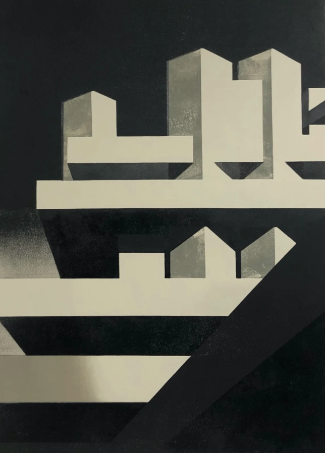 aguidetolondon's tweet photo. New @paul_catherall show 'This Was Tomorrow', May 11-June 18 @EamesFineArt, Bermondsey, SE1 3UD - his prints always make you really look at buildings. #linocuts #printmaking #architecture https://t.co/LB5zBclmqj