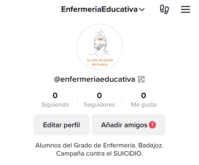 tiktok.com/@enfermeriaedu…

Somos un grupo de alumnos de tercer curso de Enfermería, Facultad de Medicina y Ciencias de la Salud.
Estamos preparando una campaña para la asignatura de Educación para la Salud para concienciar de un tema relevante en nuestra sociedad.