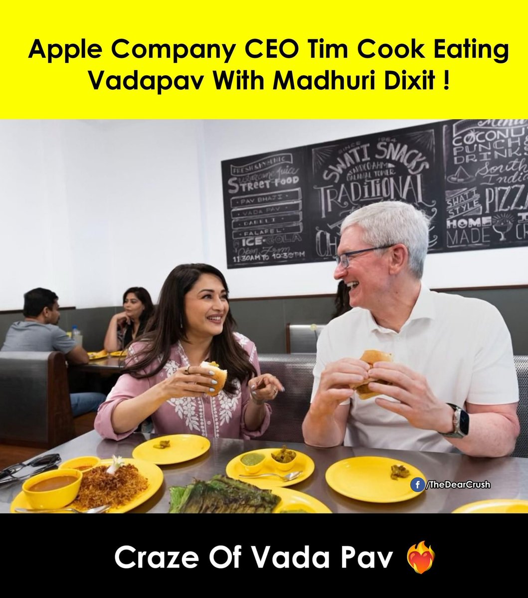 Tim Cook shouldn’t have been given Vada AND Paav. Only Paav or Vada - then only he would realise that chargers should be supplied with phones!! #TimCookinIndia #AppleStore