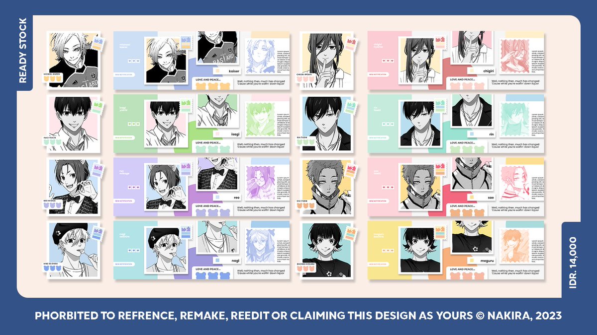 hcushou's tweet photo. # ANY INTERACTION WILL BE APPRECIATED 🗯‼️

Halo semua! Aku ada ready stock layout 2D ada horimiya, oshi no ko, blue lock, &amp; csm harganya 14.000 via QRIS only bisa diambil nanti 18.00 

bisa booking duluan with +3k/each layout ya! 

. #zonauang #zonaba #zonajajan https://t.co/vFJORl2IvC