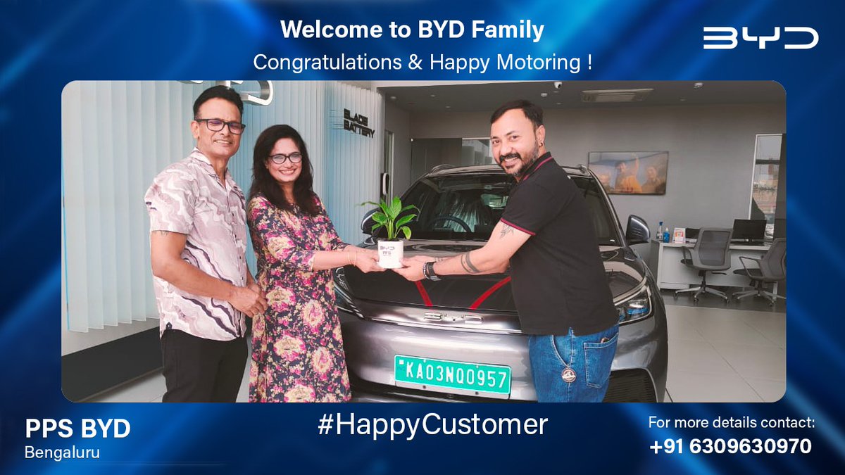 PpsByd's tweet photo. The keys are yours! Congratulations on your new ride, we hope it brings you endless miles of joy. #newcar #customerdelivery #happydriving #byd #bydindia #PPSMotors https://t.co/pRM6oSGVs6