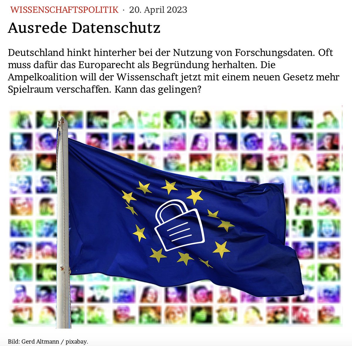 JMWiarda's tweet photo. Ausrede #Datenschutz

Deutschland hinkt hinterher bei der Nutzung von #Forschungsdaten. Die Ampelkoalition will der #Wissenschaft jetzt mit einem neuen Gesetz mehr Spielraum verschaffen. Kann das gelingen?

Meine Kolumne im @Tagesspiegel und im Blog: https://t.co/WpxUroaPjt https://t.co/FtmXkfnPyw