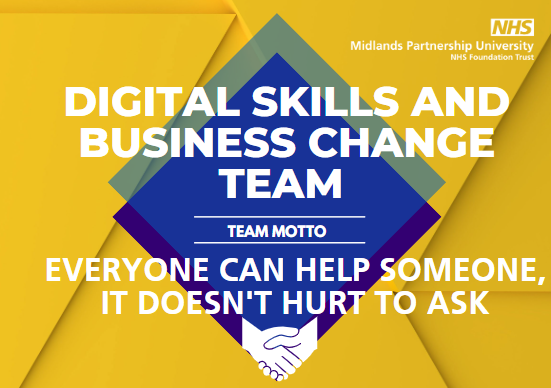 The Digital Skill and Business Change Team had their Away Day yesterday where discussions took place to re-reviewing our full digital strategy. We also worked as a team collaboratively to design our Team Motto 'Everyone can help someone, it doesn't hurt to ask' 💙