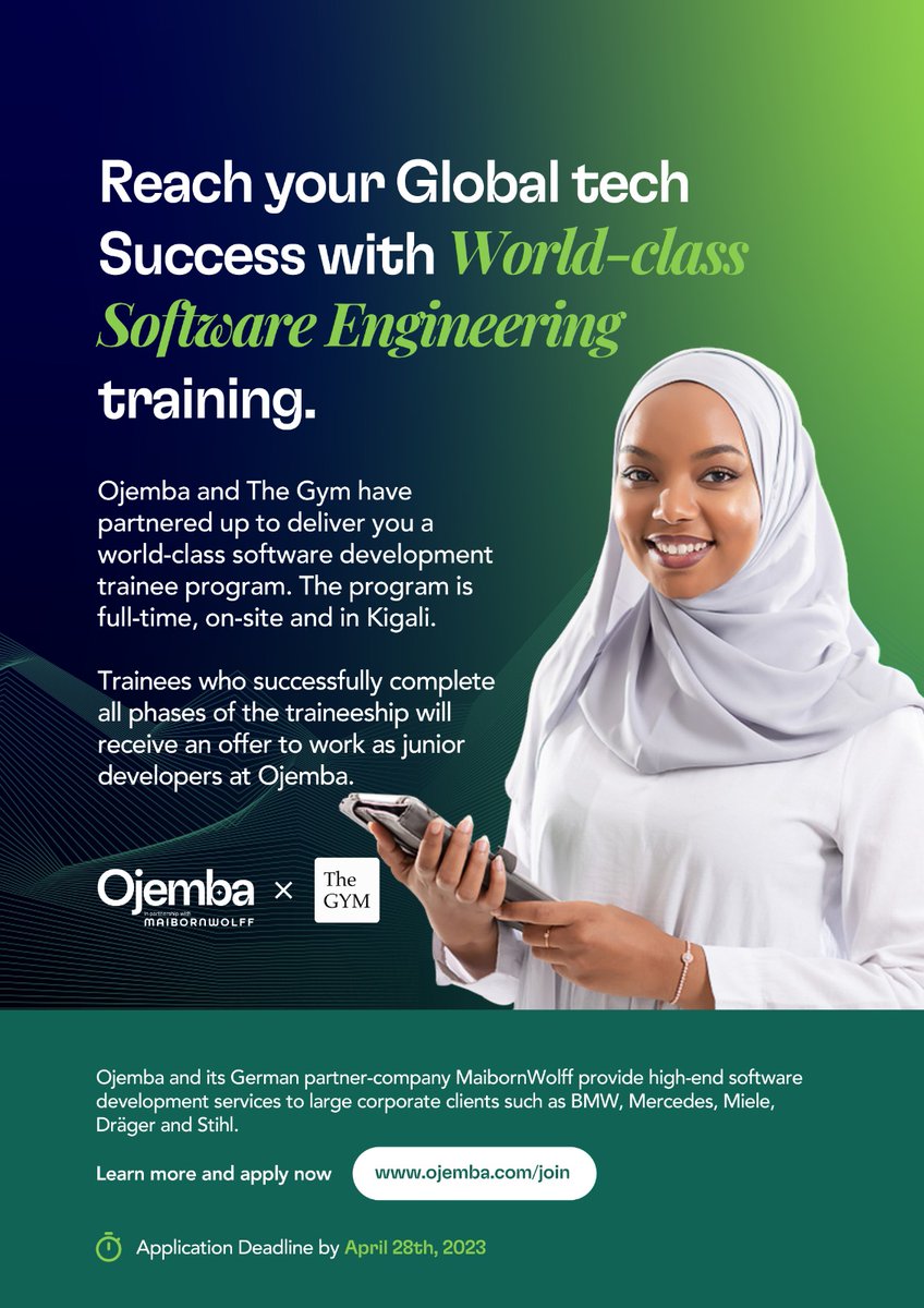 octangrp's tweet photo. 👀 Calling all tech-savvy peeps! 🙌 Ready to flex those coding muscles and level up your skills? 💪 Join The Gym - Rwanda's most intense software dev trainee program, and get your sweat on! 😅 

Apply now at https://t.co/jseDnYDn70

#RwOT #TheGymRwanda #TechTraining #SweatItOut https://t.co/jZ3Od9HiRU