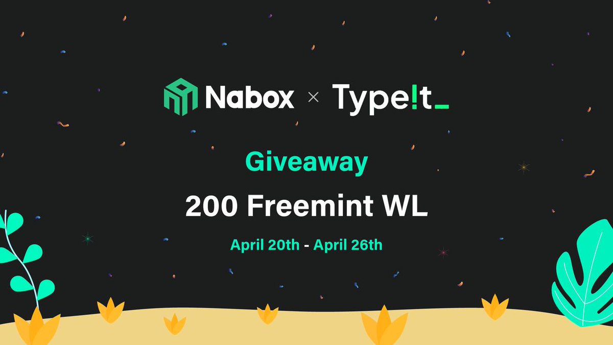 naboxwallet's tweet photo. 🎉Nabox x Type!t_ joint  #Giveaway 

⌨️200 Freemint WL for 200 random lucky winners

⏰7 days

✍️https://t.co/ziIzQonl3a

1⃣Rt, like, @ 3 frds
2⃣Follow @naboxwallet + @typeit_ 
3⃣Join our Telegram &amp; Discord communities

#Airdrop #WhitelistGiveaway #Typeit_ https://t.co/Xu8qwC3HLU