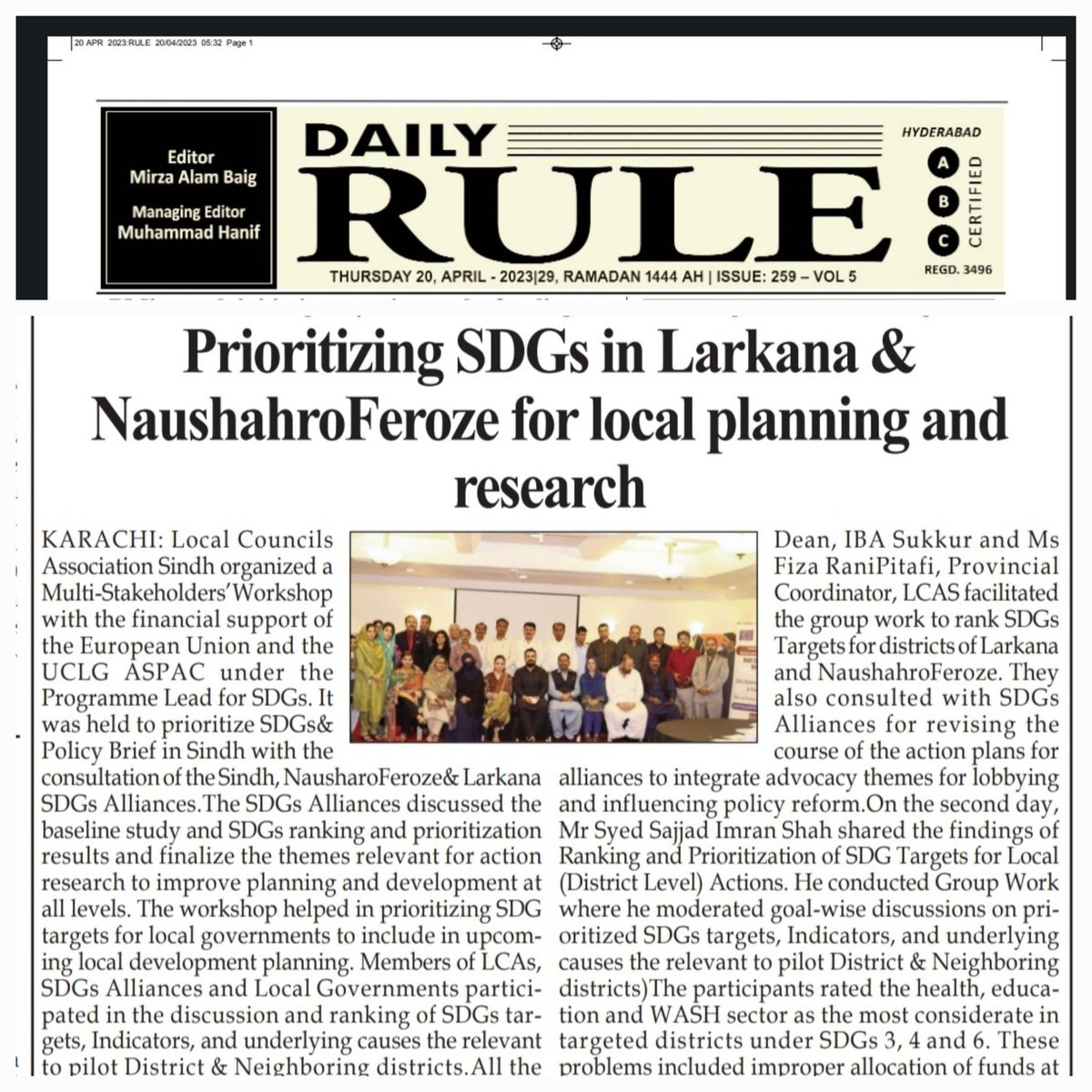 BalouchFiza's tweet photo. โ
๐ป๐๐๐๐ ๐ธ๐๐๐๐ ๐ฎ๐๐๐๐๐๐๐โ
Prioritizing SDGs for district Larkana & Naushahro Feroze to develop action research and effective local development planning.
#LEAD4SDGs https://t.co/APELaBNoXg