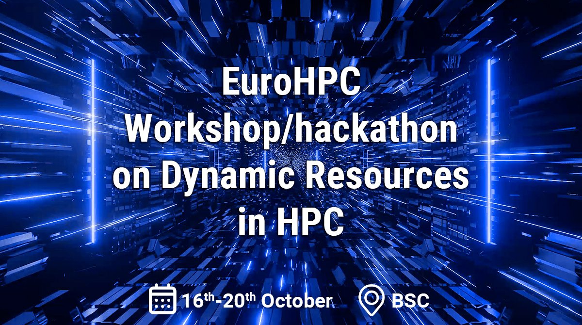 BSC_CNS's tweet photo. 🤖2nd Workshop/Hackathon on Dynamic Resources in #HPC
📆16-20/10
🔹Interactive event that will help to align the research & production direction of multiple @EuroHPC_JU projects (@DEEPprojects @pilot_euproject @admire_eurohpc, REGALE, TIME- X)
➡https://t.co/DgzHw4vzgz https://t.co/Nn0ppb5Xi1