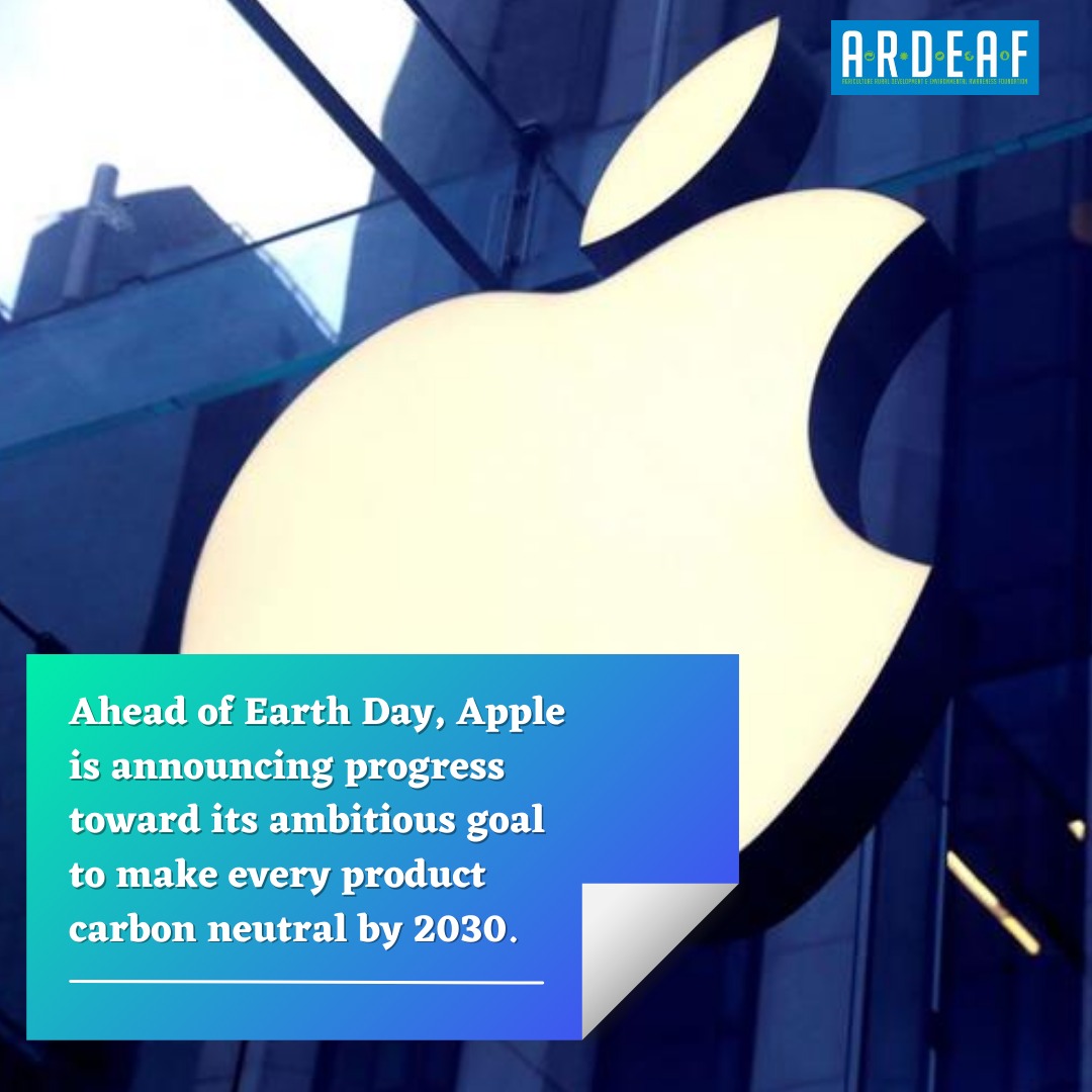 ARuDEAF's tweet photo. Apple on Wednesday announced progress toward its goal to make every product carbon neutral by 2030, including a new framework for sharing the reduced climate impact of new models of its products, trend reports citing xinhua.

#11DaysForEarthsHealing #11DFEH #ARDEAF #Eartherian https://t.co/xklaz8jc9B