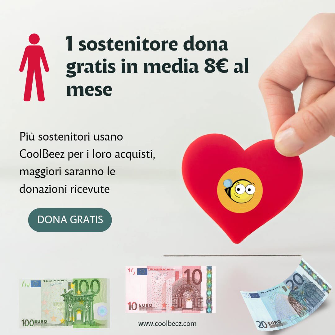LidaSezOlbia's tweet photo. 💌 DONA CON #COOLBEEZ 🐝

ogni volta che acquisti 🛒🛍️ su uno dei negozi partner CoolBeez passando dalla nostra pagina di raccolta fondi https://t.co/z4Hk4LwPDY oppure scaricando ⬇️ l'estensione Chrome di CoolBeez, il 5% della tua spesa sosterrà la LIDA SEZ. OLBIA 🐶🐱 https://t.co/DIHJIfjRNq