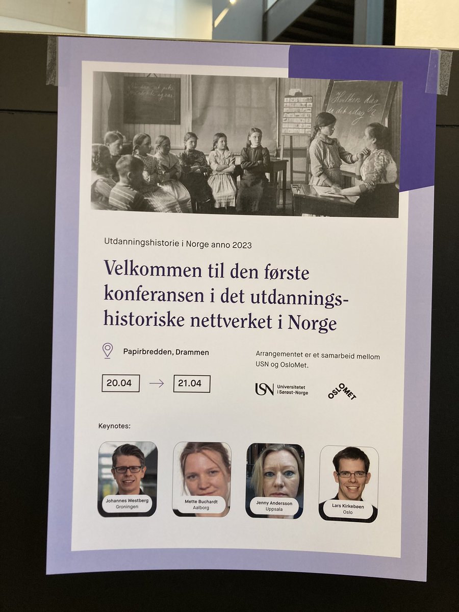 I dag braker det løs. Velkommen til utdanningshistorisk konferanse i Drammen. <a href="/USN_info/">USN</a> <a href="/OsloMet/">OsloMet</a>