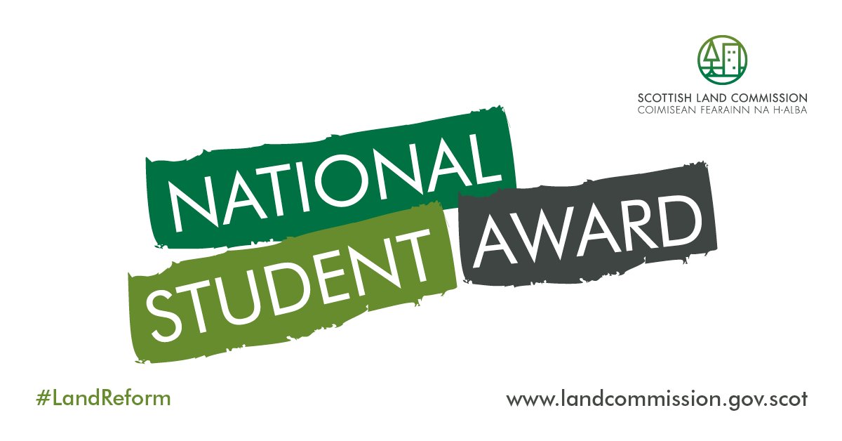 🏆Our #NationalStudentAward2023 is now live! Students across Scotland are encouraged to enter this national award competition for a £1,000 grant designed to support research that could change the way we own &amp; use land in #Scotland. Find out more: landcommission.gov.scot/NSA2023