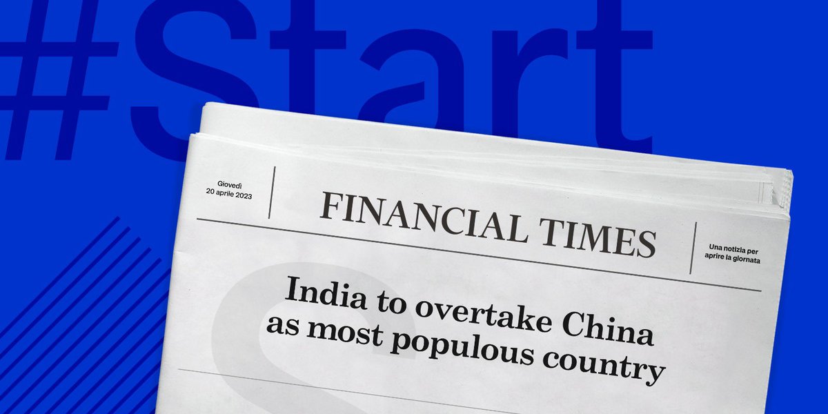 L’India supera la Cina e diventa il paese più popoloso. Per il Financial Times è proprio la crescita demografica a rappresentare una possibilità per lo sviluppo economico indiano. #Start #20aprile