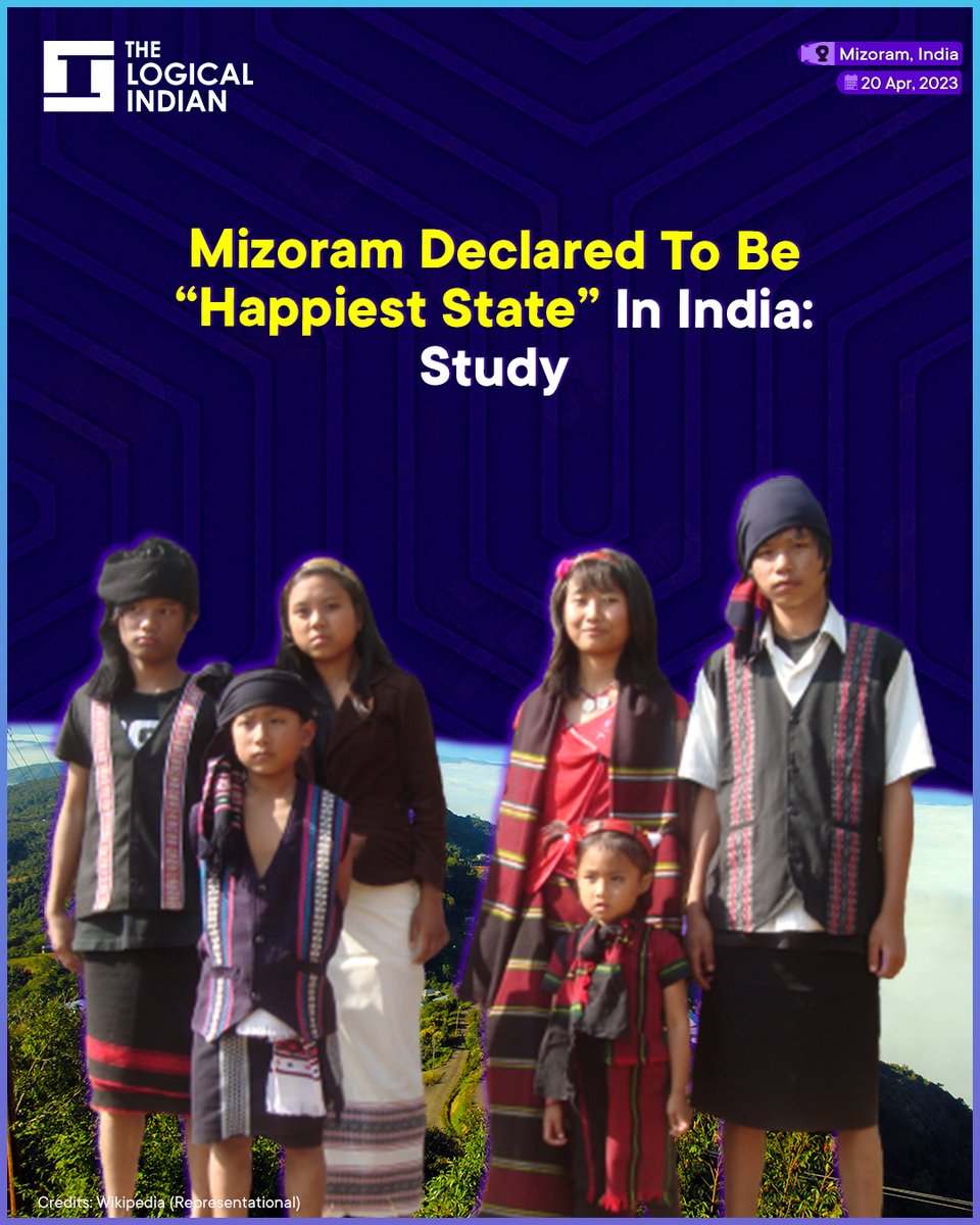 LogicalIndians's tweet photo. Mizoram has been declared the happiest state in the country, according to a study conducted by Rajesh K Pillania, professor of strategy at the Management Development Institute (MDI) in Gurugram.
#Mizoram #happieststate #happinessindex https://t.co/A7FoS3qKjj