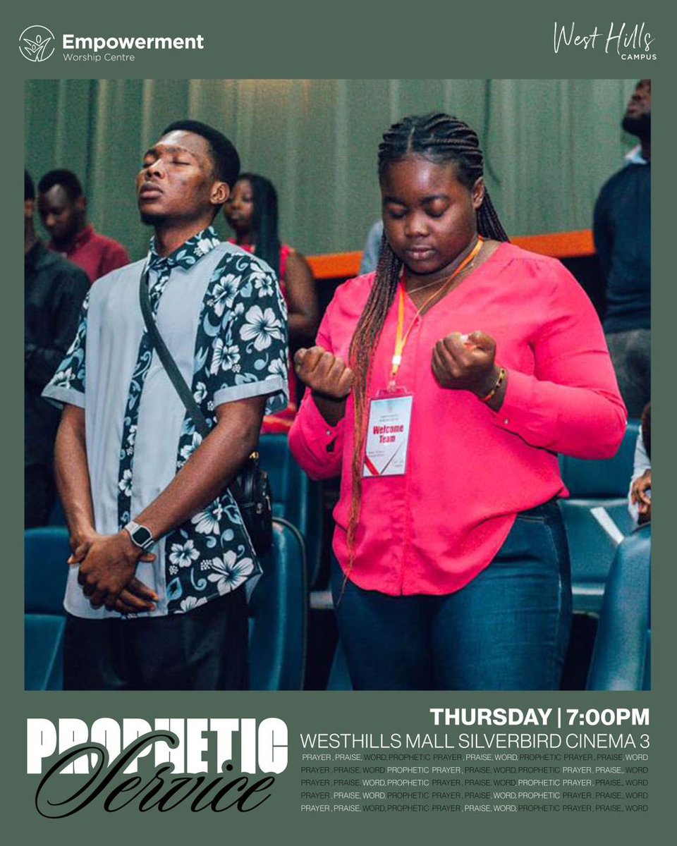 EWCWestHills's tweet image. We are ready for a power packed experience of breakthroughs and testimonies 

Join us tonight at the Silver bird Cinemas, as we tarry as One in the Presence of our Father. See you tonight at 7pm

#ThursdayMidweekService
#EwcWestHills
