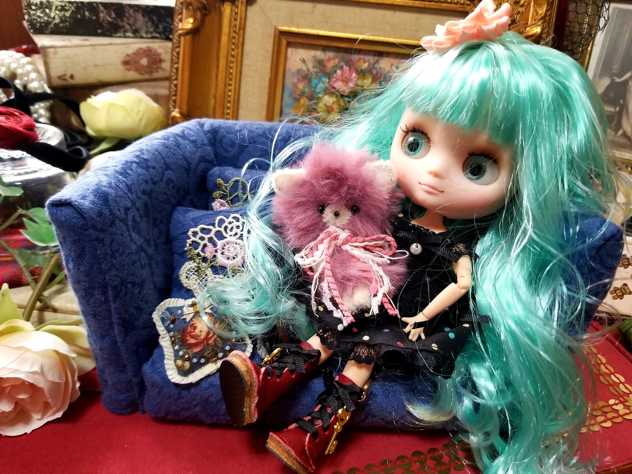 アイシードールカスタム♡白肌・パープルブロンドミックス♡ アイシードール カスタムドール ブライス 白肌 ベージュパープル