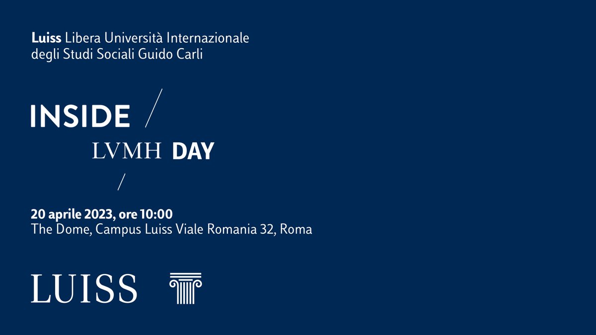 UniLUISS's tweet photo. Inizia ora, "Inside #LVMHDay", la sessione plenaria all'interno del Career Day in Fashion & Luxury. Con Luca Giustiniano, Serge Brunschwig e Paolo Lauretta https://t.co/ZTAKzXIQYC