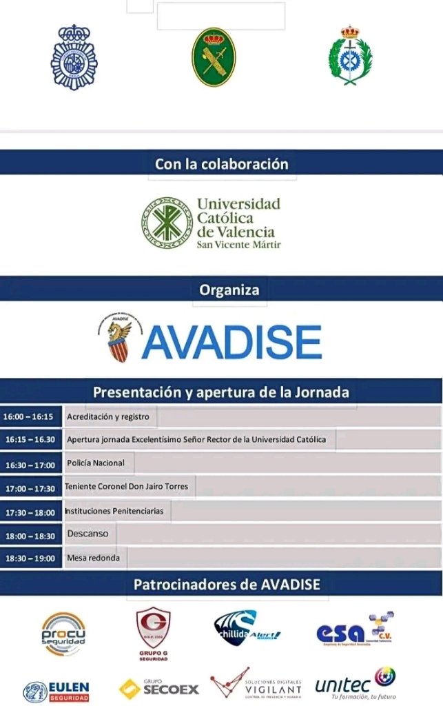CAvadise's tweet photo. Jornada "terrorismo Yihadista y seguridad privada. https://t.co/nPCPXpj3n8