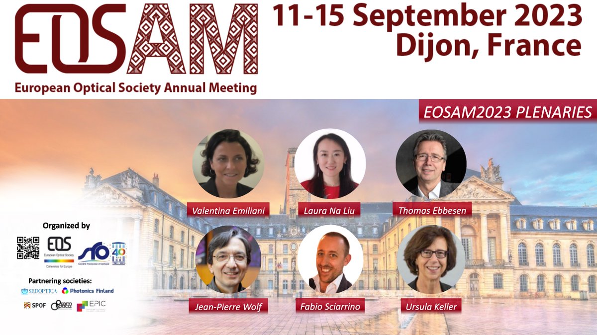 Exciting plenaries lineup for EOSAM2023! Join us and hear from high-level speakers in optics and photonics. Don't miss out - see you at EOSAM2023!
bit.ly/3U2orNO 
#Submission extended, submit by 10 May: bit.ly/3ZpGvm1