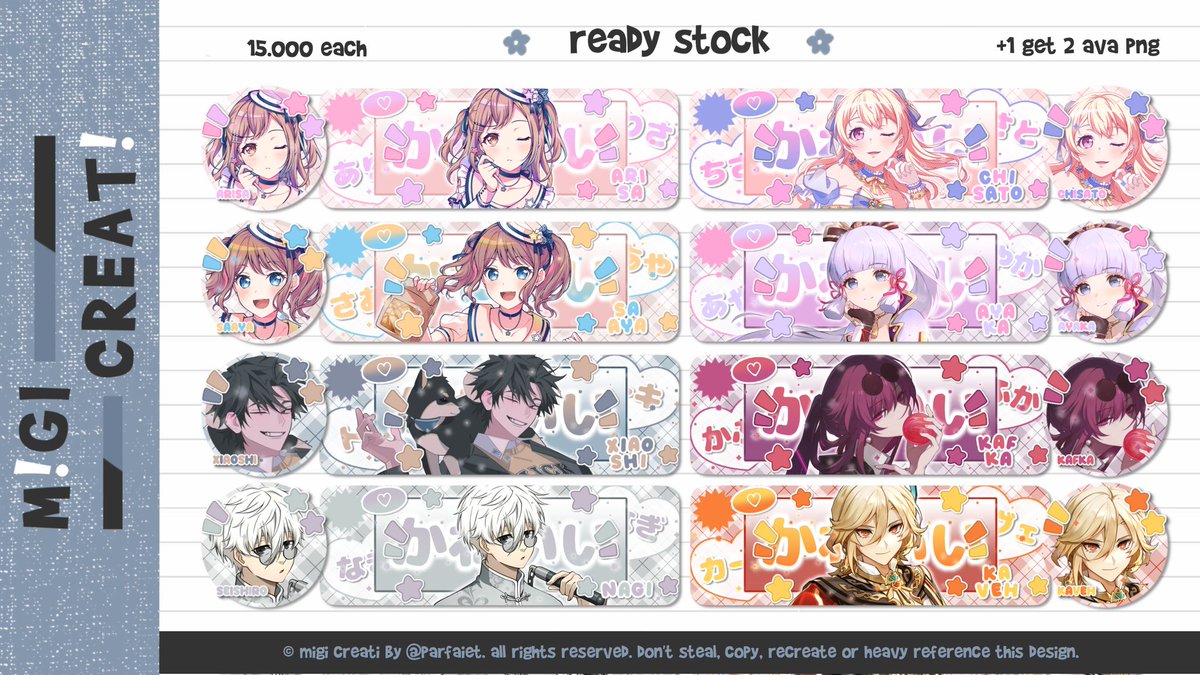 parfaiet's tweet photo. boleh bantu tolong RT iniii? terima kasiiih banyaak! 💗___♡

haloo migi bawa layout ready stock super gemesin lagii, ada genshin honkai bandori sama anime, pricenya udah ada di pic, bisa dijemput jam 20.00 wib atau booking sekarang fee +2k / layout! 💗

#zonauang #zonaba https://t.co/5ad7EOAxkF