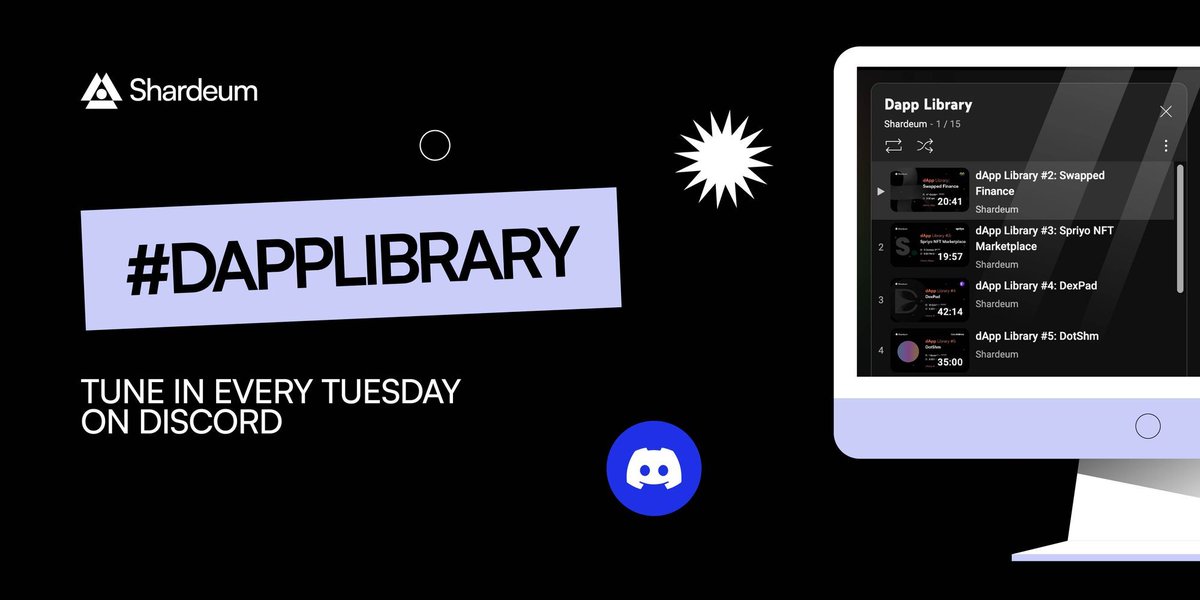 shardeum's tweet image. With 18 episodes &amp;amp; 3,000+ views...

#DappLibrary is the perfect way to learn about the projects building on Shardeum.

Tune in every week with @yashjhade on Discord.

👉 shm.gg/dapp-library-p…