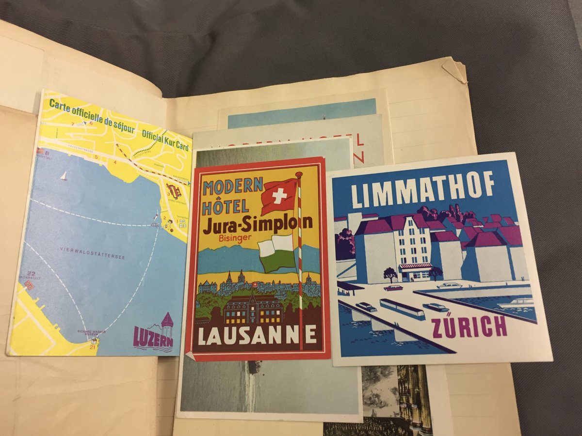 We have some great examples of #ArchiveTravel from the National Bakery School's annual trips to look at European baking! The scrapbook of their travels covers 1955-1963, and includes photos and details of the various towns and cities they visited #Archive30