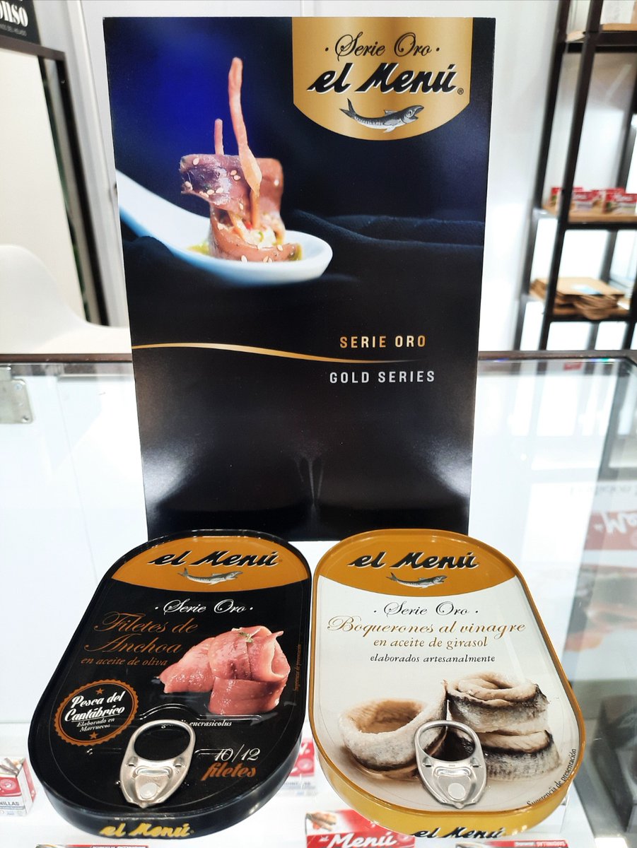 GilComes's tweet photo. Serie Oro EL Menú, nuestra línea más gourmet. Última jornada en el #SalonGourmet23. Te esperamos en nuestro stand ubicado en el Pabellón de la Comunidad Valenciana (Pabellón 6, Calle H, Isla 12 – Stand 28). #SG23 #gourmet #delicatessen #anchoasdelcantábrico #boqueronesenvinagre https://t.co/hq6itA4xPP