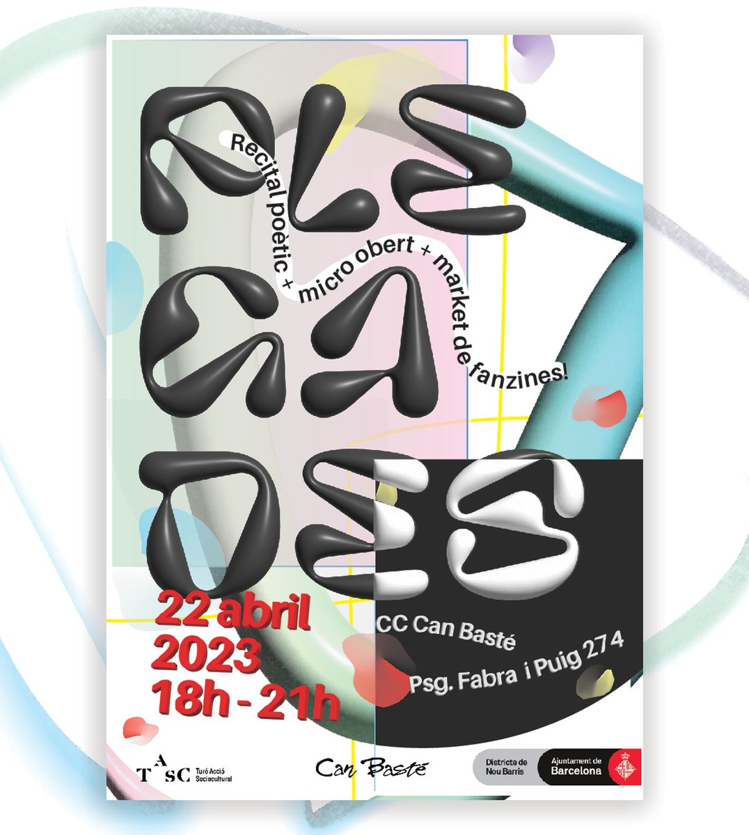canbaste's tweet photo. 💥La 3a edició de #Plegades ja és aquí💥

🗣️Recital poètic,🎤micro obert, 🎪market de fanzines i molt més!

🫶 Vine a celebrar el St. Jordi amb nosaltres aquest
🗓️ ds. 22/04 de 18 - 21 h

@CcivicsBCN @Bcn_NouBarris https://t.co/L0Kfg0MJFx