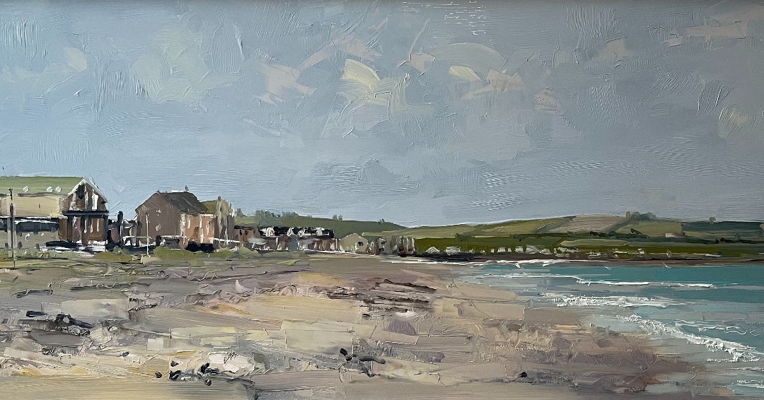 JOHN O’NEILL
Autumn Approaches Stonehaven
Oil on aluminium
25 x 55 cm
Framed size 39 x 72 cm
There’s just a few days left to catch this wonderful exhibition. Open from 10am.