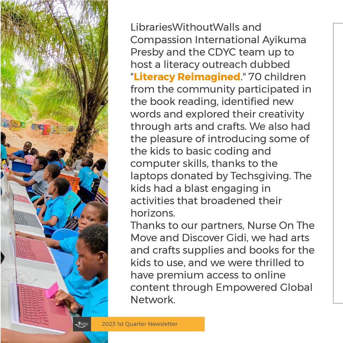 lwwgh's tweet photo. Our mission is simple: to make education accessible to everyone, everywhere. Thanks to our incredible team and supporters, we're making strides towards that goal every day. Check out our first quarter highlights and join us in making a difference! #LibrariesWithoutWalls #educate https://t.co/Ff2ZzULB3e