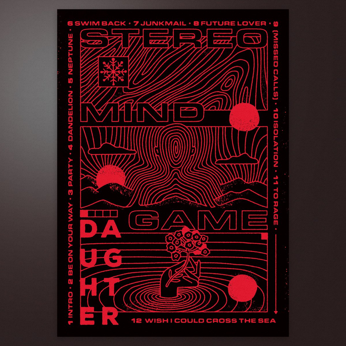 New poster for <a href="/ohdaughter/">Daughter</a> to celebrate their new album “Stereo Mind Game” stoked to work with this excellent band again. Go check out the new album. Posters available on their site 👌❤️ screenprint 2 colours printed and designed by us. ❤️👌