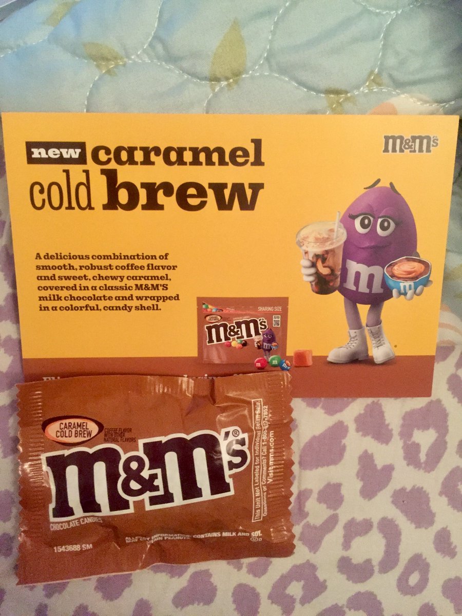 Queenie4ever's tweet photo. Caramel cold brew flavored @mmschocolate #sample #nationalcoldbrewday #coffee #samplerlove https://t.co/hGQkCKSE0q https://t.co/sHWZ82fU3v