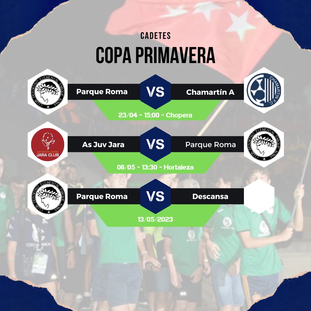 cde_parqueroma's tweet photo. CALENDARIO DE COPA CADETES
#vamosroma https://t.co/lKFbncXqil