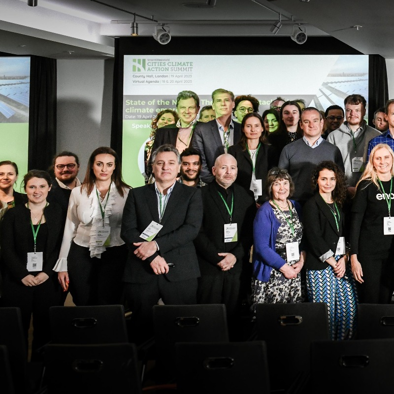UK100_'s tweet photo. ๐๏ธ UK100's @JasonTorrance was delighted to be invited to the @SmartCitiesW #CCAS23 summit in #London to discuss the importance of local #NetZero action, inc. bringing delegates together in support of #CleanAirNetZero and ambitious transport decarbonisation schemes like #ULEZ ๐ซ๐ท