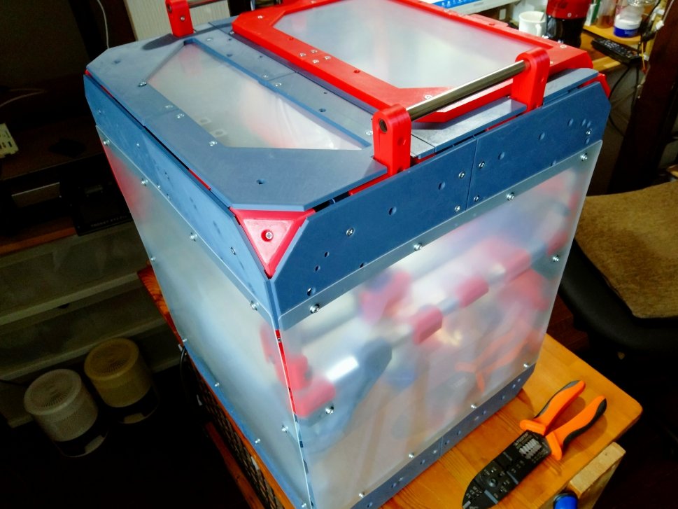 saiki0011's tweet photo. #3dprinter #自作機 #coreXY #Ex_02 建造記録
#3Dプリンタ #3Dプリンター #reprap
なんとか恒温用のカバーの試作終了しました😓
暇を見て隙間を埋めたりとか
アチラコチラにサイズ間違いを含め
見妙な破綻があり改良の余地ありですが<滝汗💦 https://t.co/qoT3BNhDaz