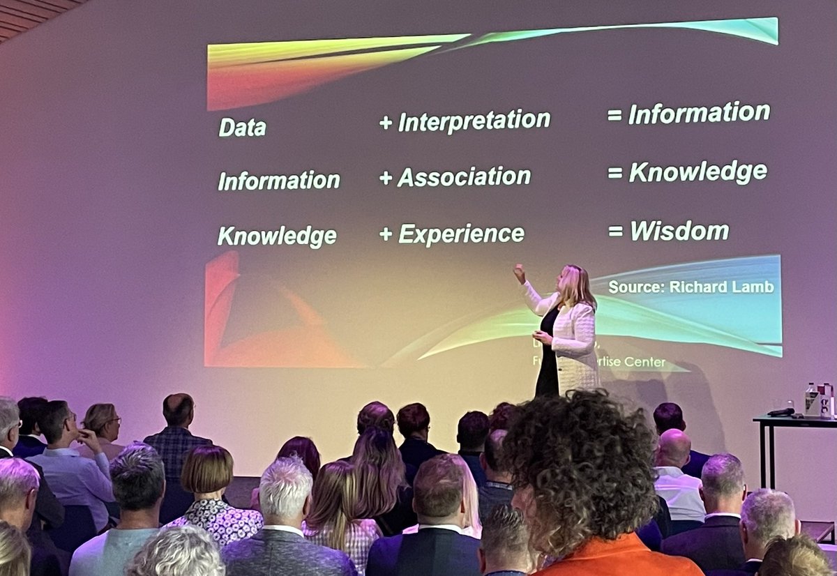GeertPenCo's tweet photo. Van data naar wijsheid. Door technische ontwikkeling vormen data het nieuwe ‘goud’, stelt @liekelamb. “Met data is ketenregie te creëren.” https://t.co/UPykfACgcD