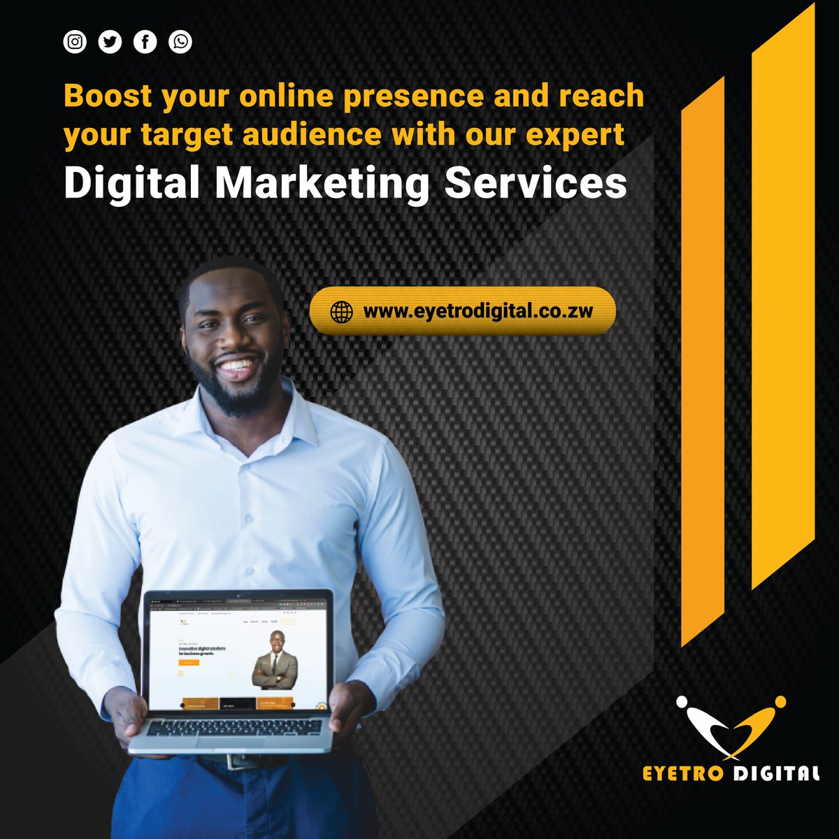 eyetrodigital's tweet photo. Transform your online presence with our comprehensive #digitalmarketing services! From #socialmediamanagement to #website development, mobile apps development, and #graphicdesigning, we've got you covered. Let's take your brand to the next level

#MobileAppsDevelopment https://t.co/T86centyYz