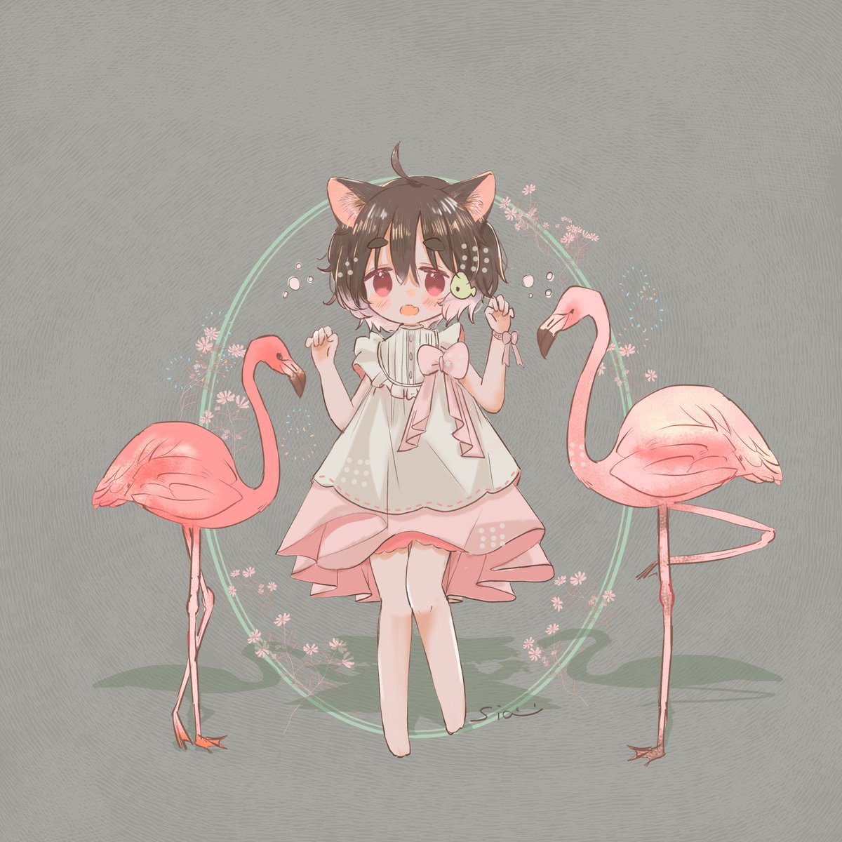 「❁୨୧⑅**⑅ ୨୧❁flamingo 」|sia.🧸skebやってます🌼のイラスト