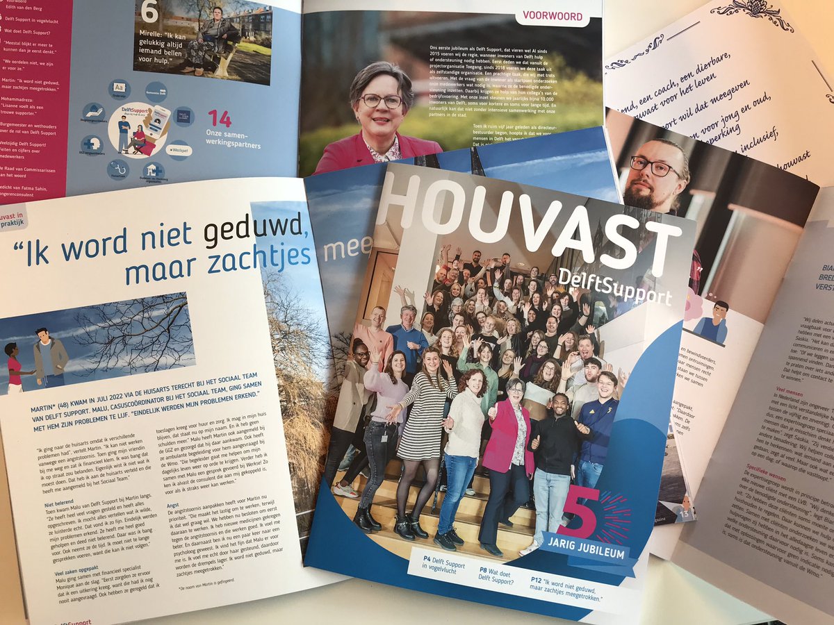 “Ik word niet geduwd, maar zachtjes meegetrokken”. Het verhaal van Martin én dat van nog drie cliënten lees je nu in ons jubileummagazine HOUVAST. Ook in het magazine: interviews met collega’s, de burgemeester en wethouders, onze partners en meer! delftsupport.nl/wp-content/upl…