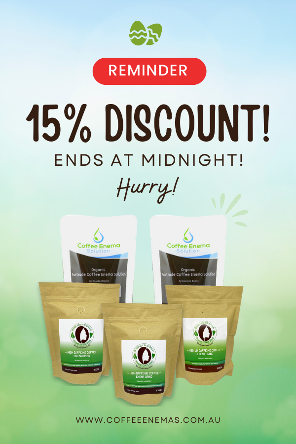 JamesHealth1000's tweet photo. The Promotion is Valid Until Midnight Only
Hurry! Get your favourite coffee enema cleansing products now with a 15% storewide discount.

What are you waiting for? Go and grab this amazing deal now! Until midnight today, April 20th only!
CODE: POSTEASTER15
https://t.co/Wcyi9nezL1 https://t.co/Le0M9Fqxiz