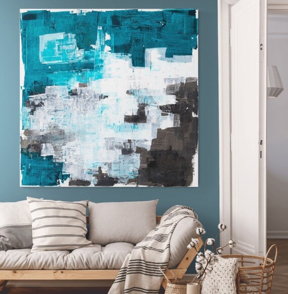 DUEALBERI's tweet photo. Teal abstract painting,  minimalist landscape https://t.co/WwZUjaFABL #originalwallart #bluewallart #peinturesurtoile #largewallart @etsymktgtool https://t.co/Ok8J9eIyzt
